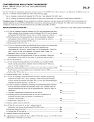 Document preview: Form SFN28740 Contribution Adjustment Worksheet - North Dakota