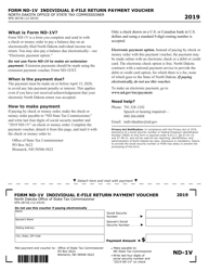 Document preview: Form ND-1V (SFN28726) Individual E-File Return Payment Voucher - North Dakota