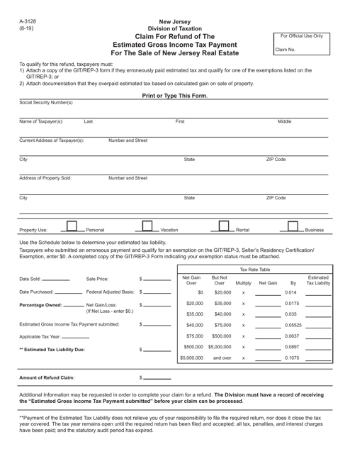 Form A-3128  Printable Pdf