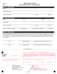 Form GIT-REP-1 Nonresident Seller&#039;s Tax Declaration - New Jersey