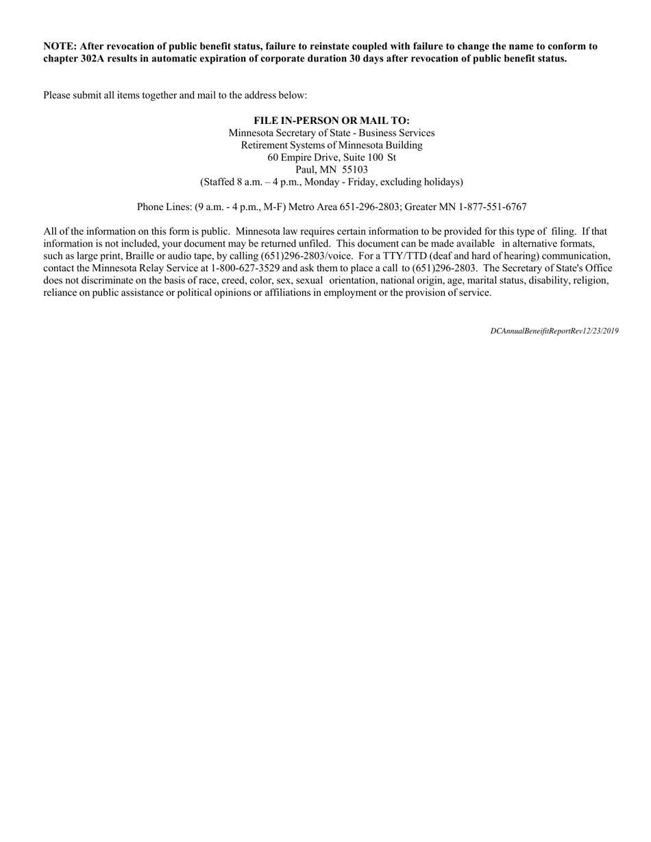 Minnesota Public Benefit Corporation Annual Benefit Report - Minnesota, Page 3