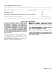 Form B-37 Special Consent Extending the Time for Assessment of Taxes - Massachusetts, Page 2