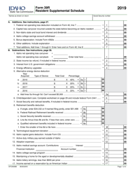 Form 39R (EFO00088) Resident Supplemental Schedule - Idaho