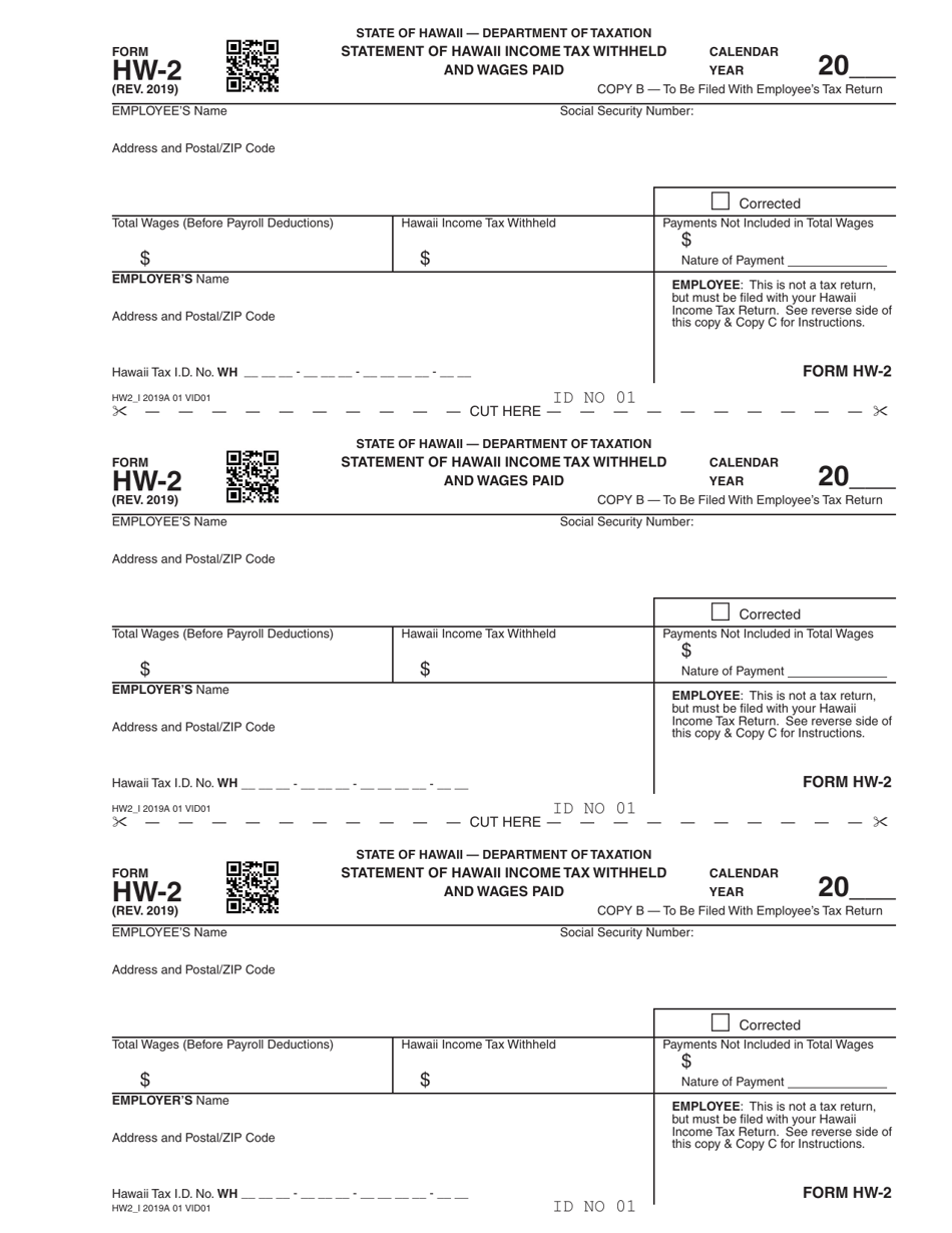 Form HW-2 Statement of Hawaii Income Tax Withheld and Wages Paid - Hawaii, Page 3