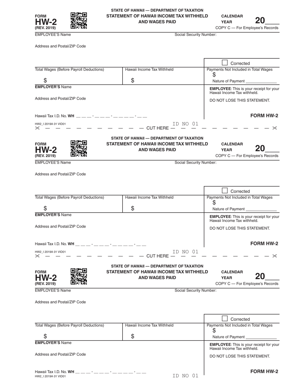 Form HW-2 Statement of Hawaii Income Tax Withheld and Wages Paid - Hawaii, Page 5