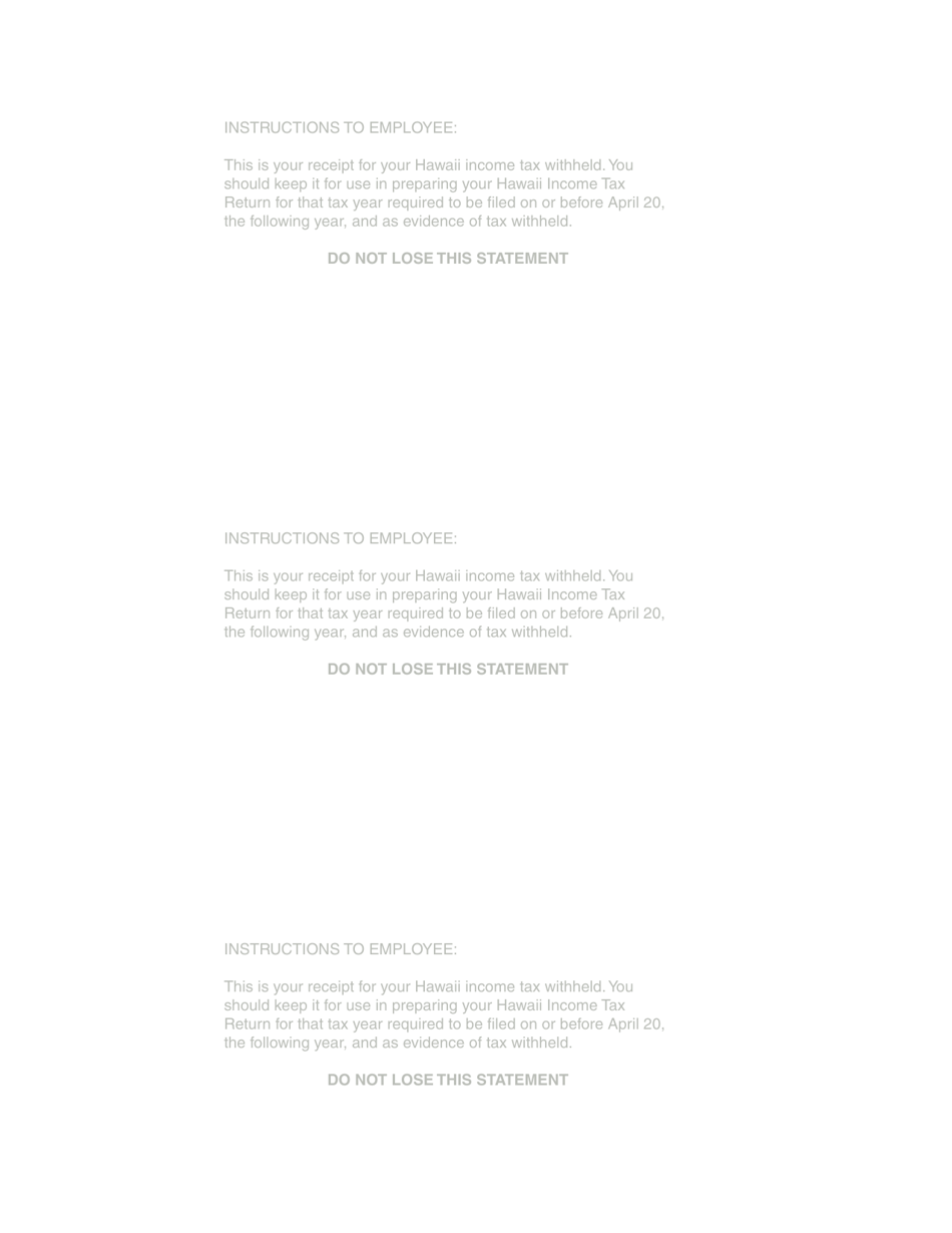 Form HW-2 Statement of Hawaii Income Tax Withheld and Wages Paid - Hawaii, Page 6