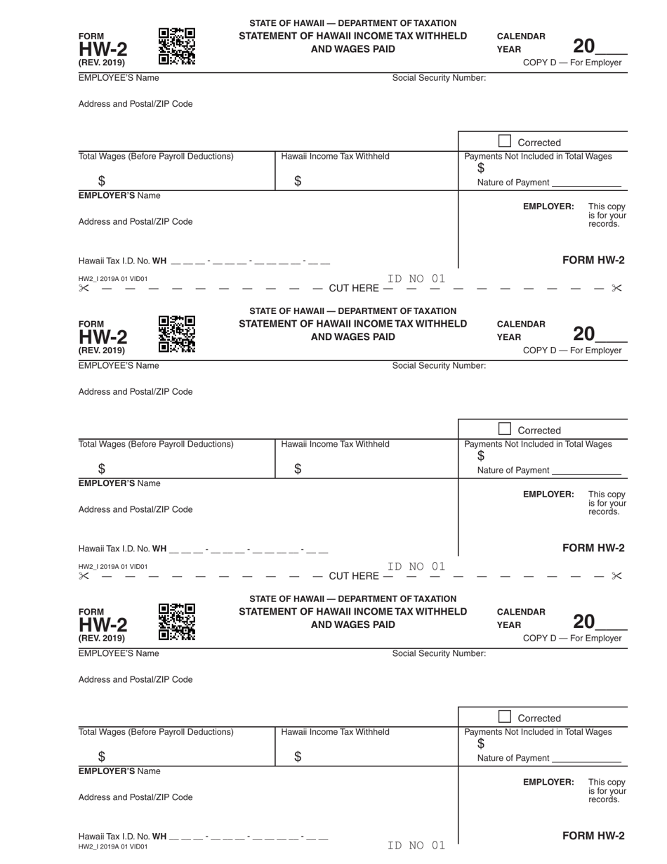 Form HW-2 Statement of Hawaii Income Tax Withheld and Wages Paid - Hawaii, Page 7
