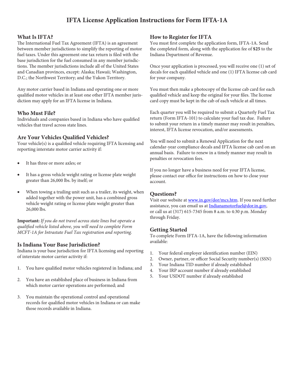 Form IFTA-1A (State Form 54049) International Fuel Tax Agreement Application - Indiana, Page 4