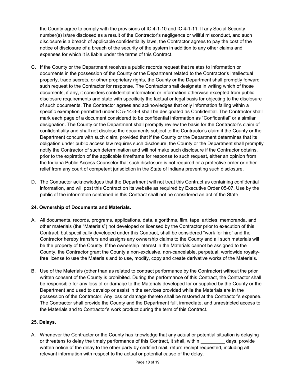 State Form 55928 Prescribed Contract for New Construction Review - Indiana, Page 10