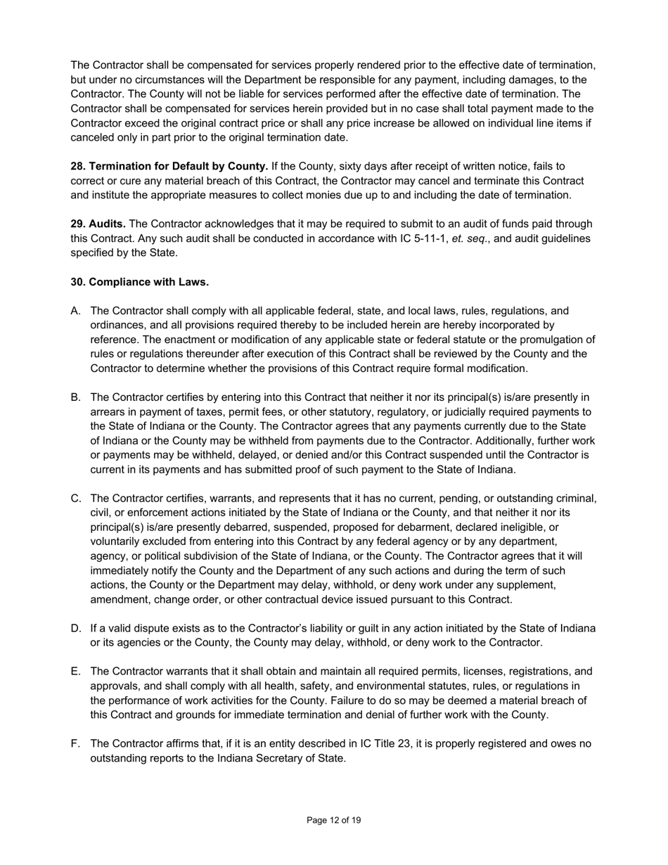 State Form 55928 Prescribed Contract for New Construction Review - Indiana, Page 12