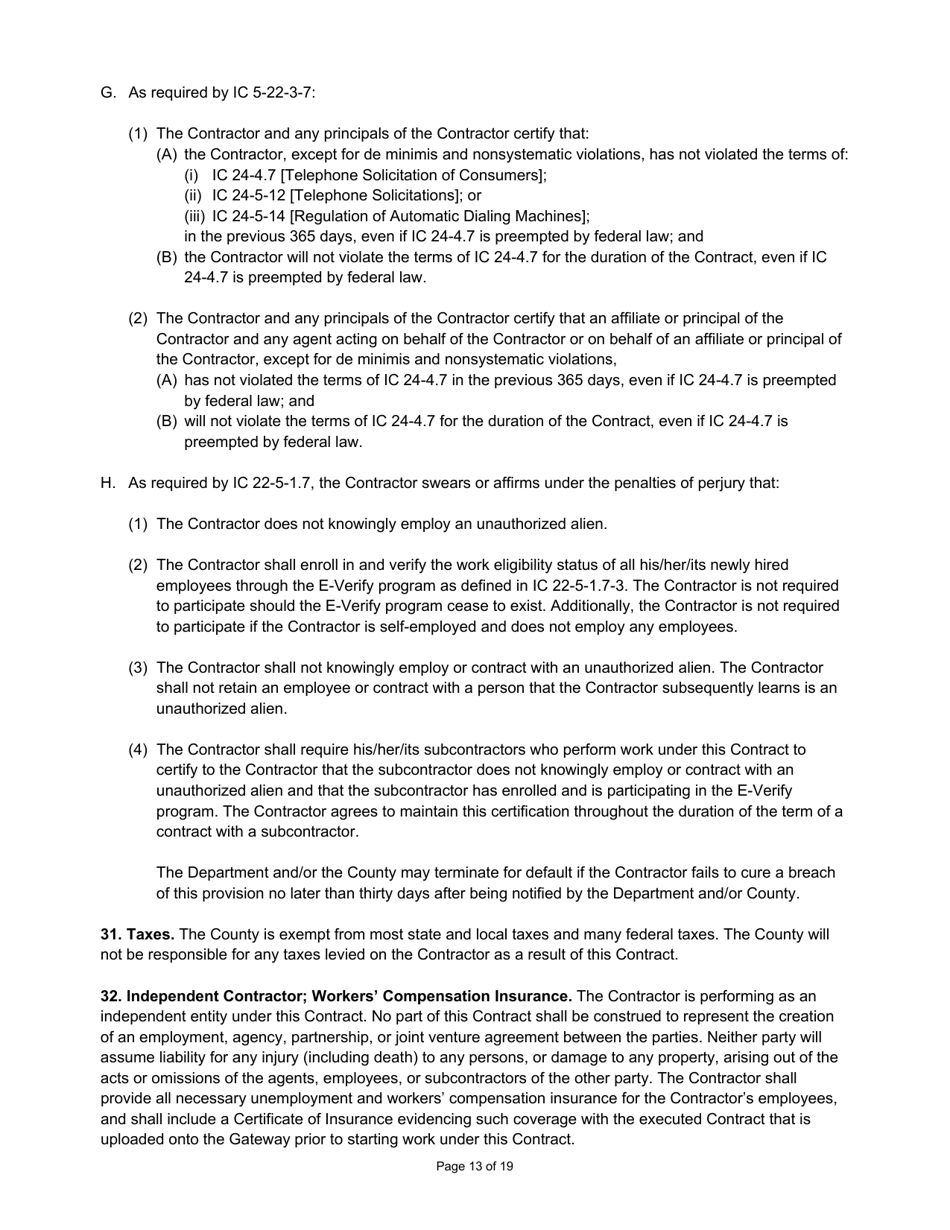 State Form 55928 Prescribed Contract for New Construction Review - Indiana, Page 13