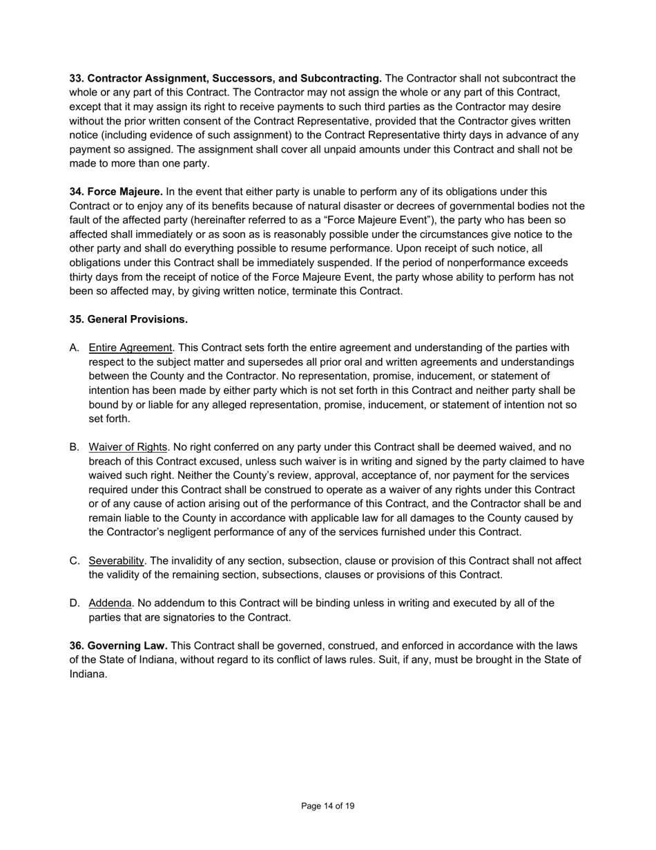 State Form 55928 Prescribed Contract for New Construction Review - Indiana, Page 14