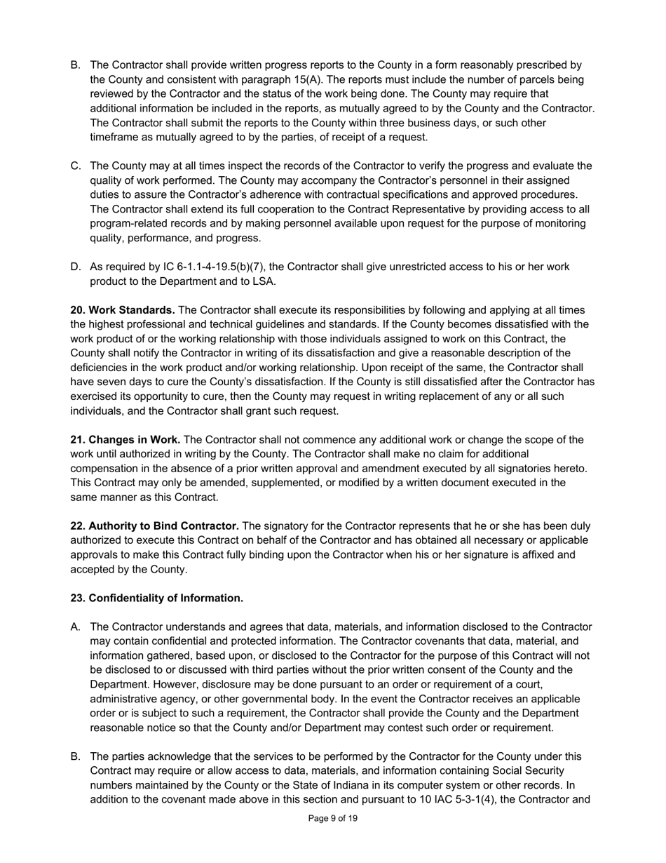 State Form 55928 Prescribed Contract for New Construction Review - Indiana, Page 9