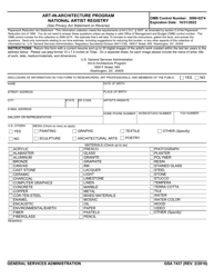 Document preview: GSA Form 7437 Art-In-architecture Program National Artist Registry
