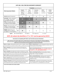Form CAPF160S Real Time Risk Assessment Worksheet, Page 2