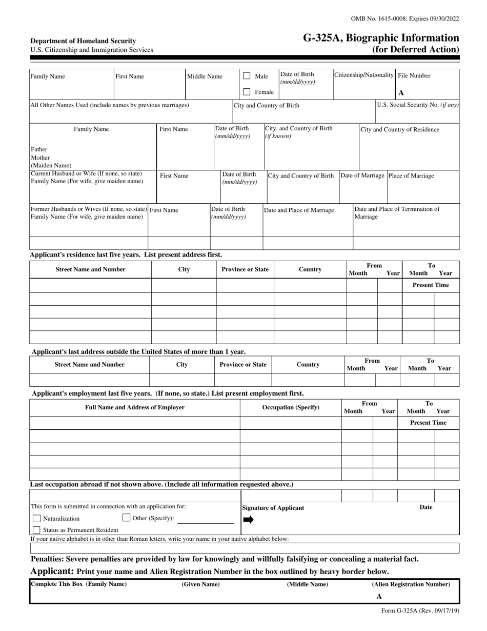 USCIS Form G-325A - Fill Out, Sign Online and Download Fillable PDF ...