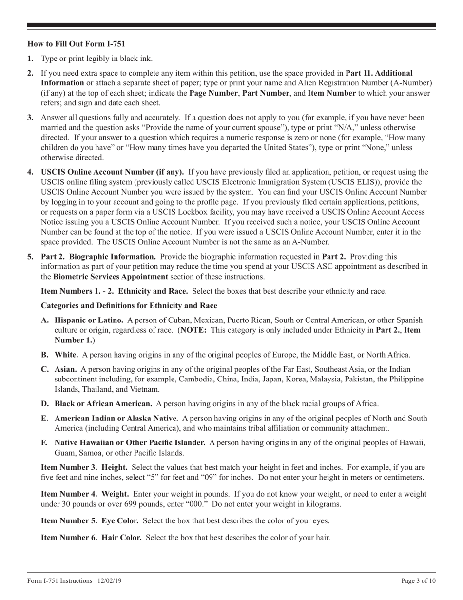 Instructions for USCIS Form I-751 Petition to Remove Conditions on Residence, Page 3
