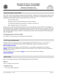 Document preview: Instructions for USCIS Form I-508 Request for Waiver of Certain Rights, Privileges, Exemptions and Immunities