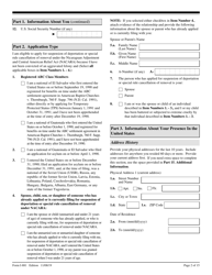 USCIS Form I-881 Application for Suspension of Deportation or Special Rule Cancellation of Removal (Pursuant to Section 203 of Public Law 105-100, Nacara), Page 2
