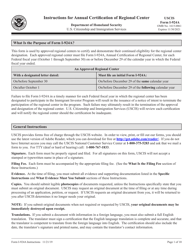 Instructions for USCIS Form I-924A Annual Certification of Regional Center
