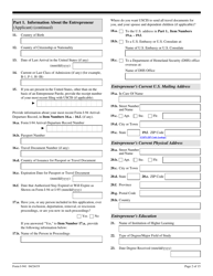 USCIS Form I-941 Application for Entrepreneur Parole, Page 2
