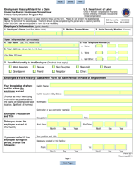 Document preview: Form EE-4 Employment History Affidavit for a Claim Under the Energy Employees Occupational Illness Compensation Program Act