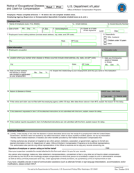 Document preview: Form CA-2 Notice of Occupational Disease and Claim for Compensation