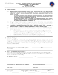 Form ETA9033-A &quot;Employers' Attestation to Use Alien Crewmembers for Longshore Activities in the State of Alaska&quot;, Page 2