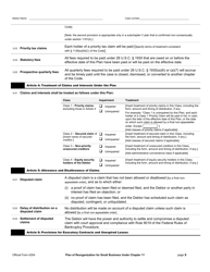 Official Form 425A Plan of Reorganization for Small Business Under Chapter 11, Page 3