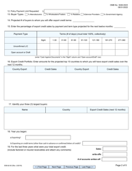 Form EIB-92-50 Application for Short-Term Multi-Buyer Export Credit Insurance Policy, Page 2