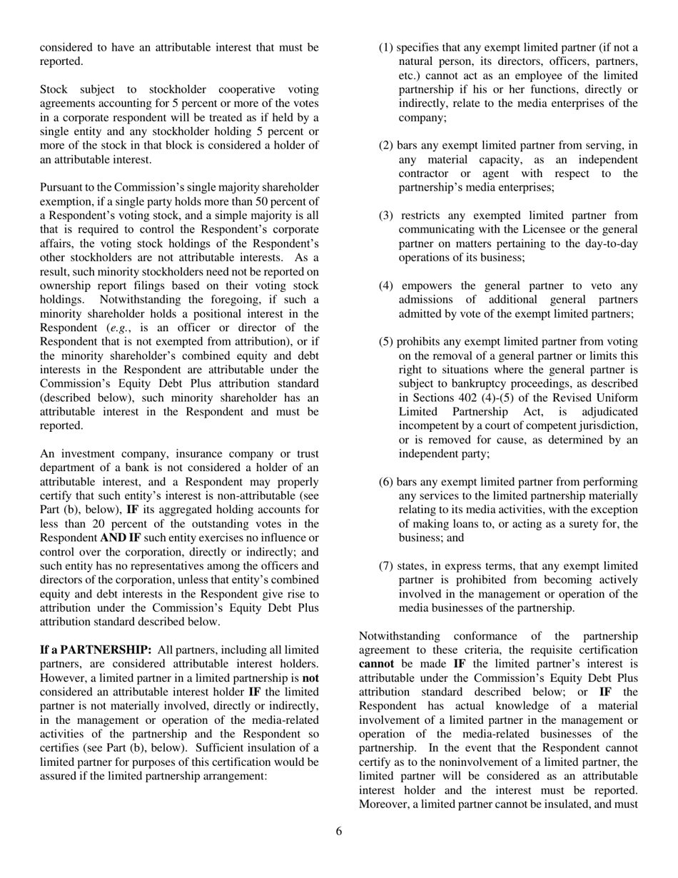 FCC Form 323 Ownership Report for Commerical Broadcast Station, Page 6