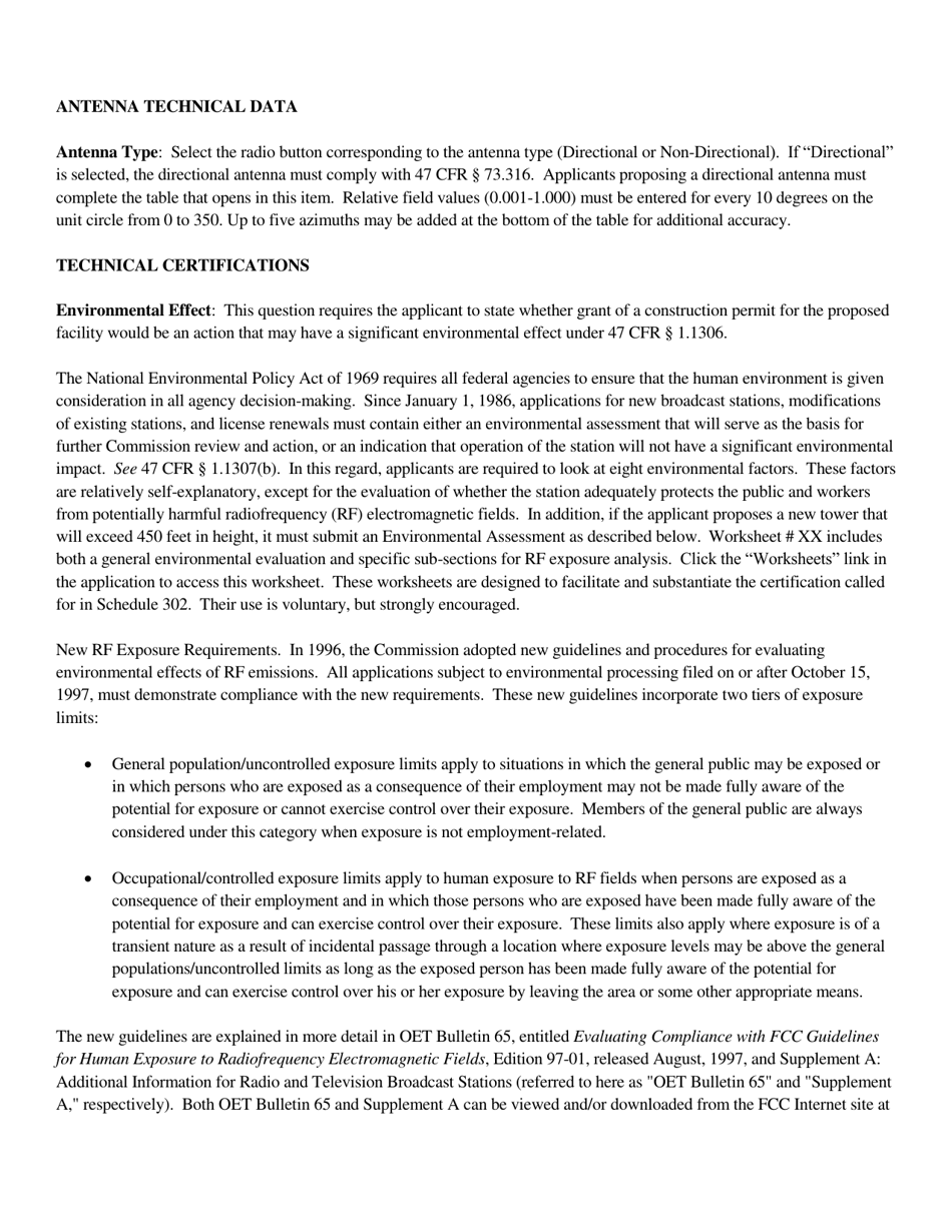 Instructions for FCC Form 2100 Schedule 301-FM Commercial Fm Broadcast Radio Construction Permit Application, Page 16