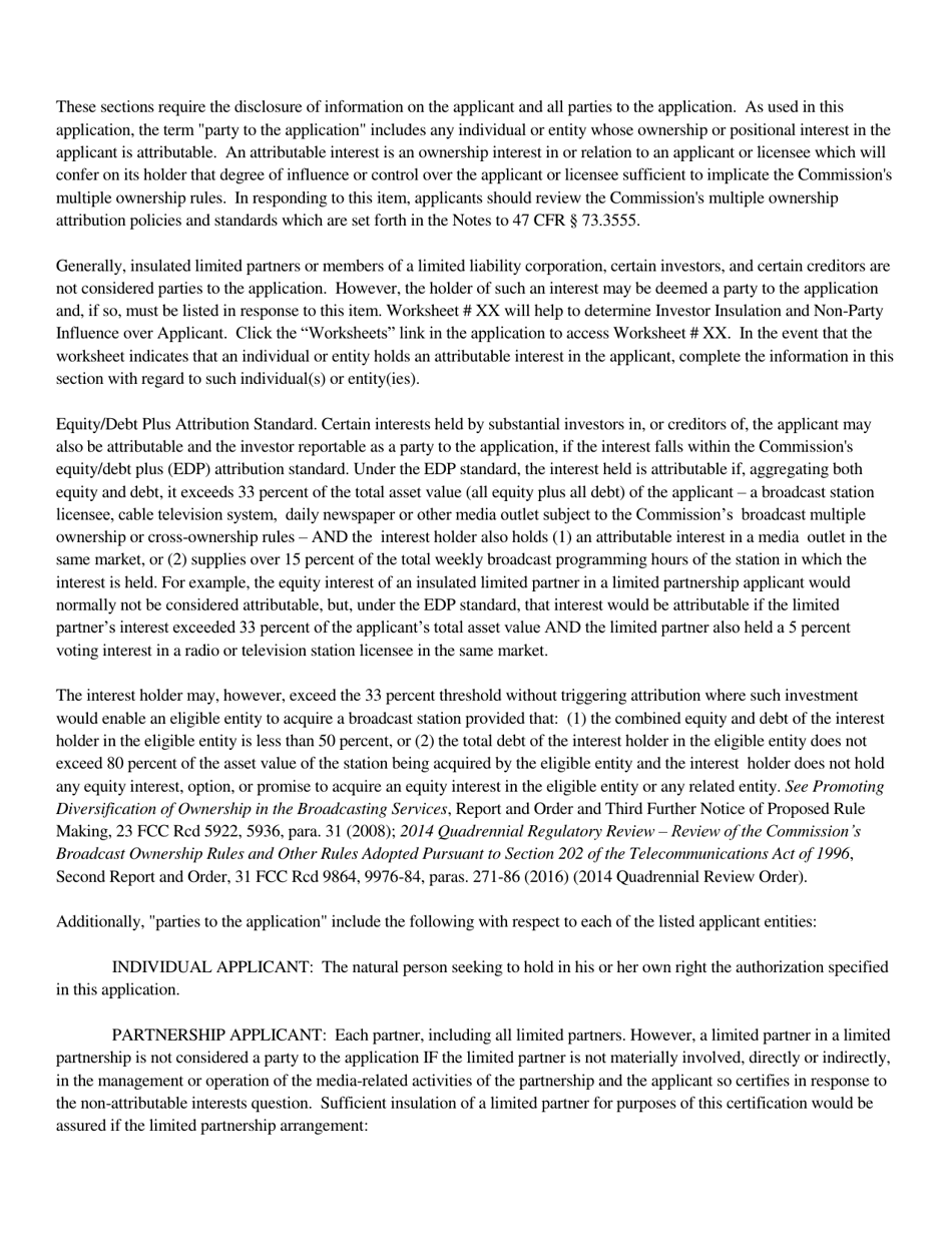 Instructions for FCC Form 2100 Schedule 301-FM Commercial Fm Broadcast Radio Construction Permit Application, Page 5