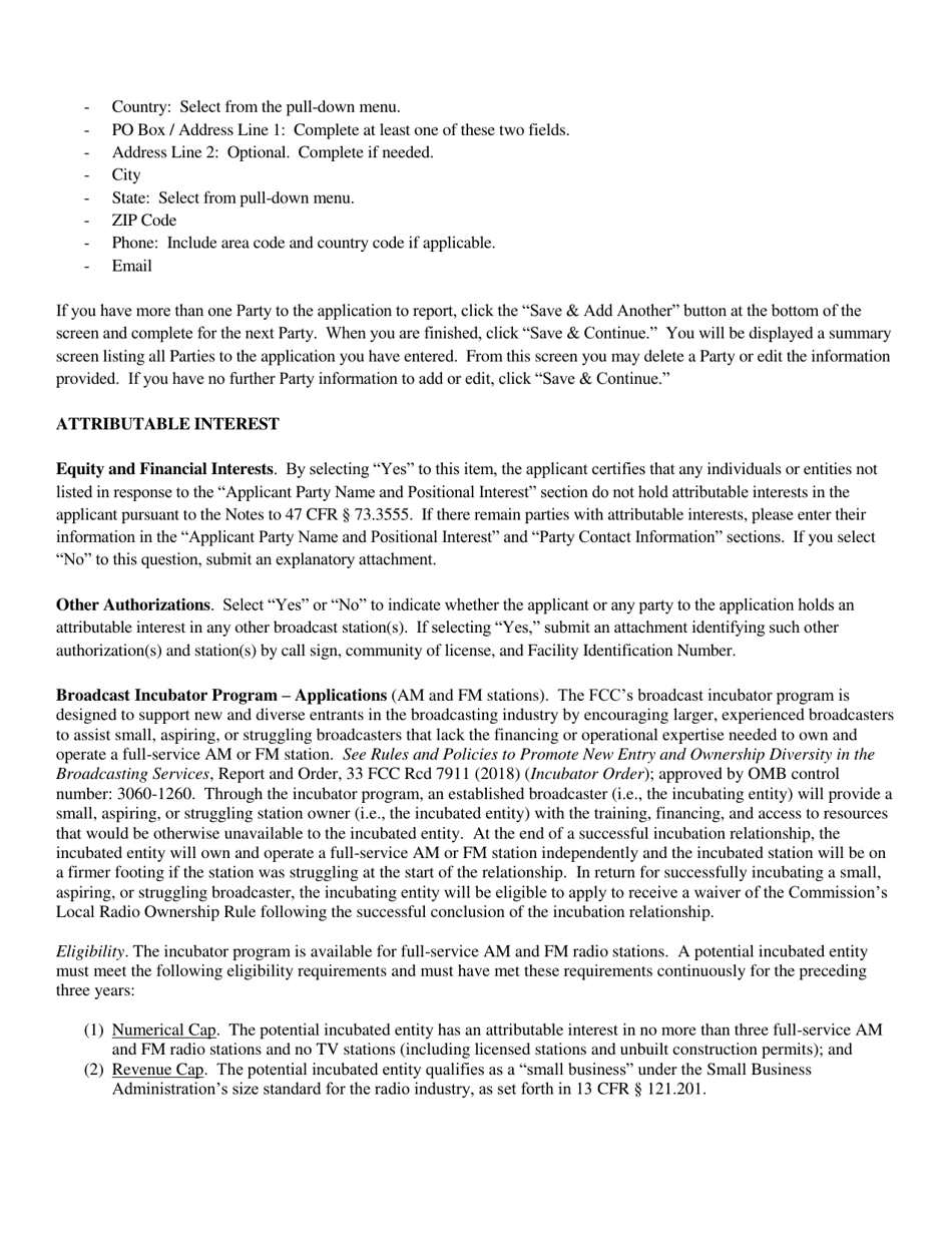 Instructions for FCC Form 2100 Schedule 301-FM Commercial Fm Broadcast Radio Construction Permit Application, Page 8