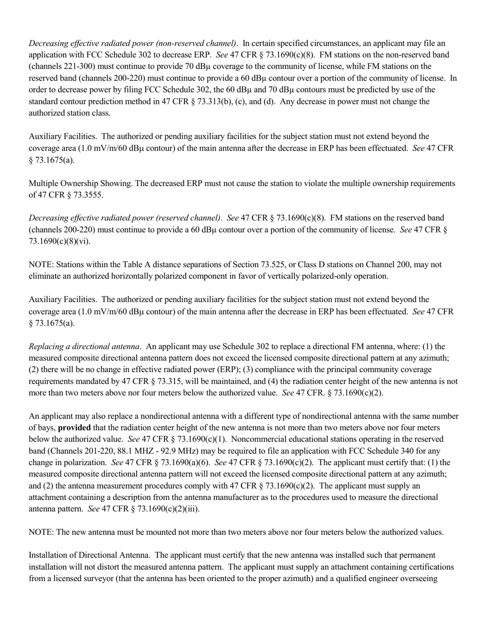 Instructions for FCC Form 2100 Schedule 302-FM Fm Broadcast Radio License Application, Page 11