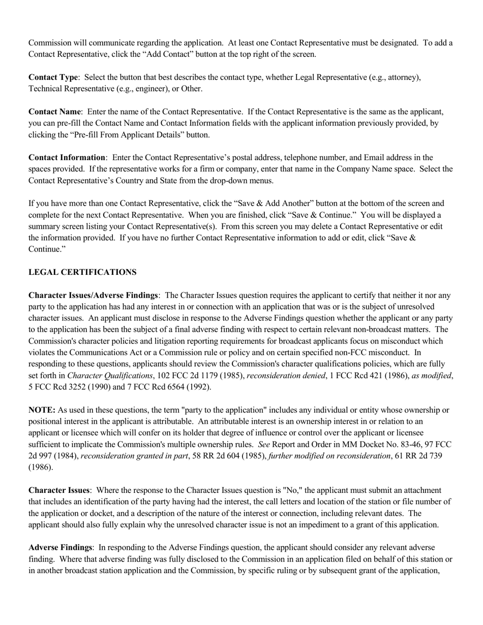 Instructions for FCC Form 2100 Schedule 302-FM Fm Broadcast Radio License Application, Page 8