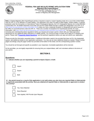 FWS Form 3-200-6 Federal Fish and Wildlife Permit Application Form - Migratory Bird Import/Export, Page 2