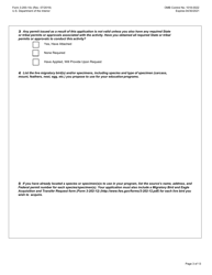 FWS Form 3-200-10C Federal Fish and Wildlife Permit Application Form - Migratory Bird Special Purpose - Possession Live and/or Dead and Salvage for Educational Purposes, Page 3