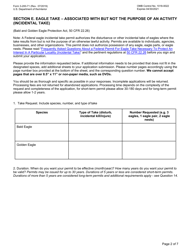 FWS Form 3-200-71 Federal Fish and Wildlife Permit Application Form - Eagle Take - Associated With but Not the Purpose of an Activity (Incidental Take), Page 2