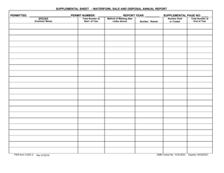 FWS Form 3-202-2 Waterfowl Sale and Disposal - Annual Report, Page 2