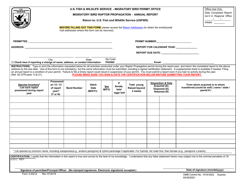 FWS Form 3-202-8  Printable Pdf