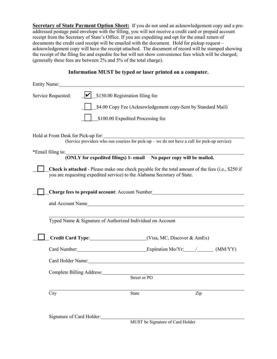 Statement of Authority for Foreign Limited Liability Partnership (LLP ) - Alabama, Page 4