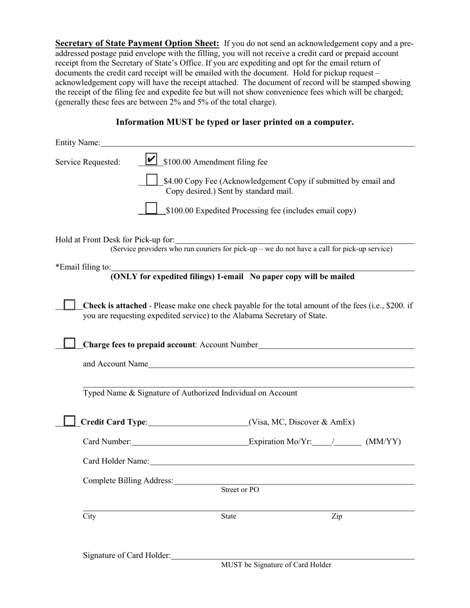 Statement of Amendment to Foreign Limited Liability Partnership (LLP ) - Alabama, Page 4