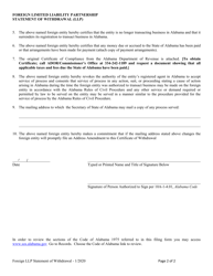 Foreign Limited Liability Partnership Statement of Withdrawal (LLP ) - Alabama, Page 2