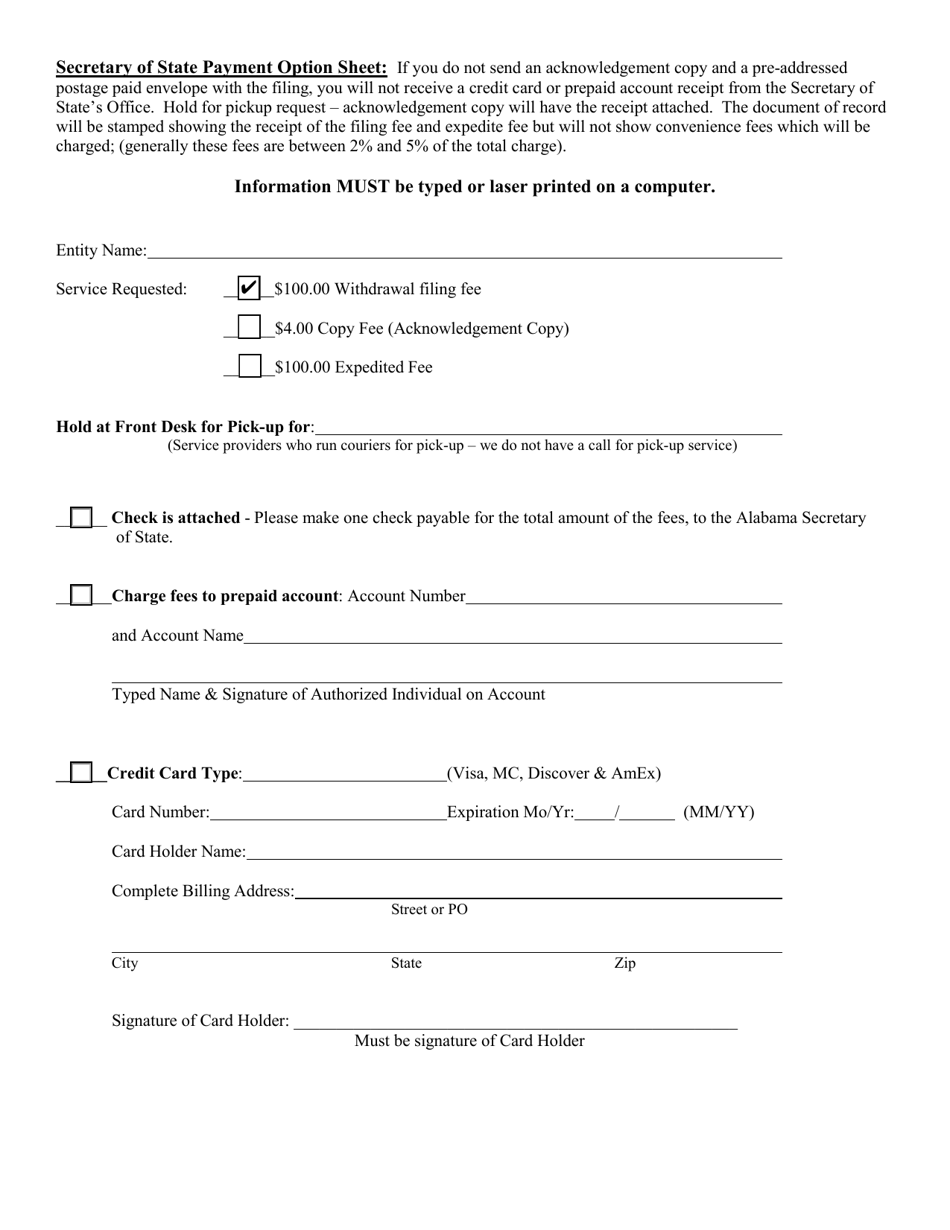Foreign Limited Liability Partnership Statement of Withdrawal (LLP ) - Alabama, Page 3