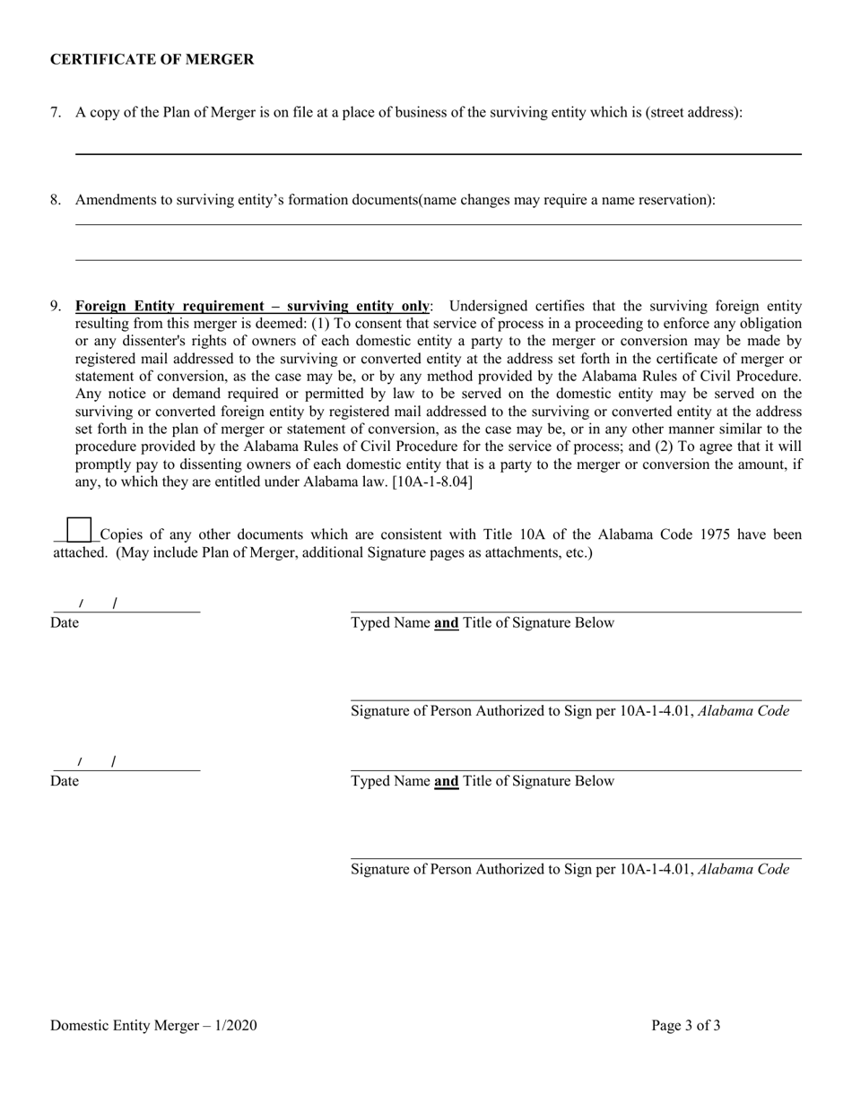 Certificate of Merger - Alabama, Page 3