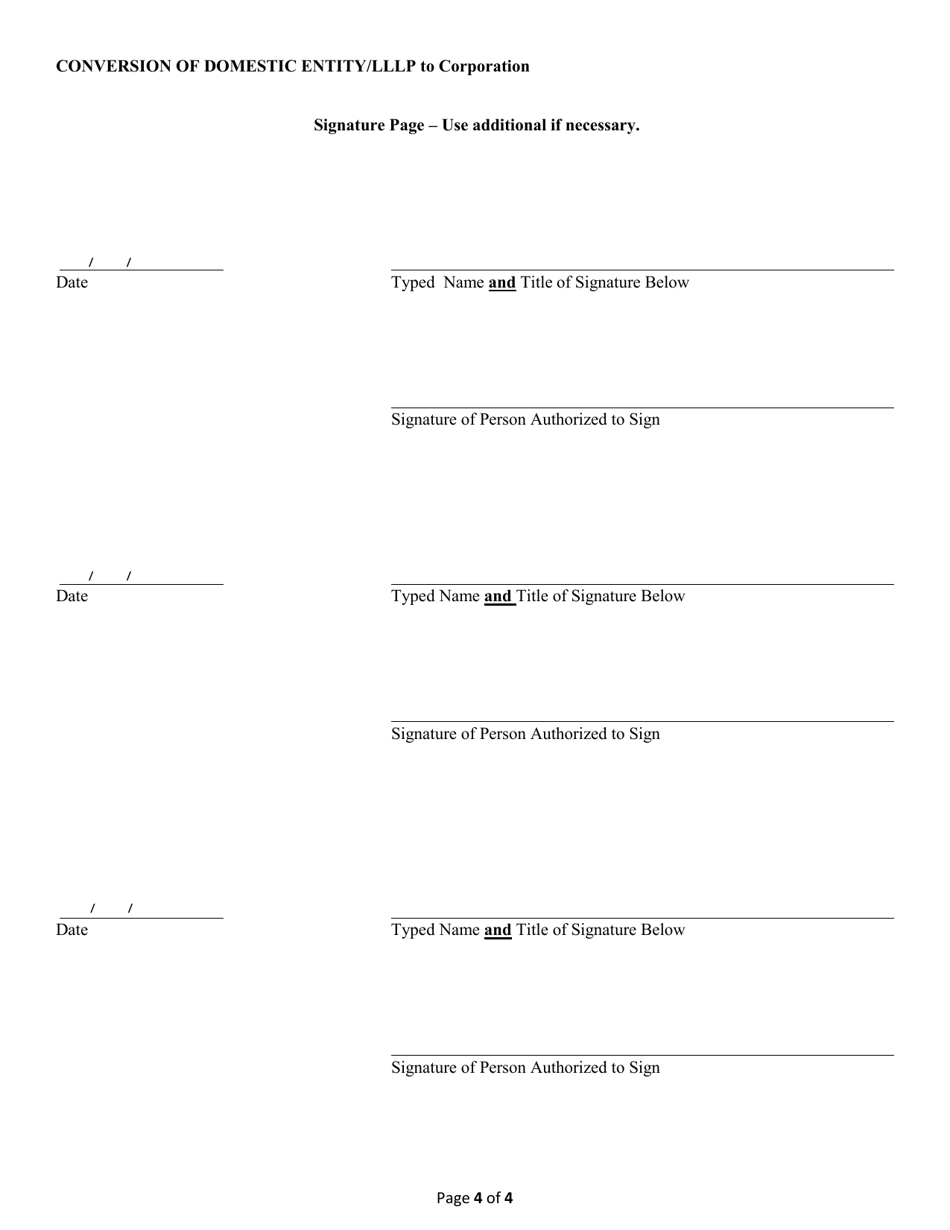 Conversion of a Domestic Entity Limited Liability Company to Business Corporation - Alabama, Page 4