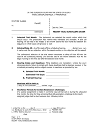 Form CR-371 Felony Trial Scheduling Order - Municipality of Anchorage, Alaska