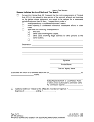 Form CR-708 Affidavit Supporting Request for Electronic Monitoring Warrant - Alaska, Page 4