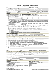 Form CR-765 &quot;Release - Per Judicial Officer Order&quot; - Alaska